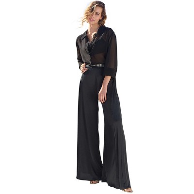 VENUS Womens Side Pleat Wide Leg Pants