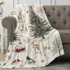 Flannel blanket,Christmas Deer Tree Snowy Forest Flannel Blanket,An afternoon nap blanket,suitable for all seasons,as a Christmas Gift. - 3 of 4