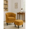 26.8"Velvet Accent Chair with Ottoman - 2 of 4