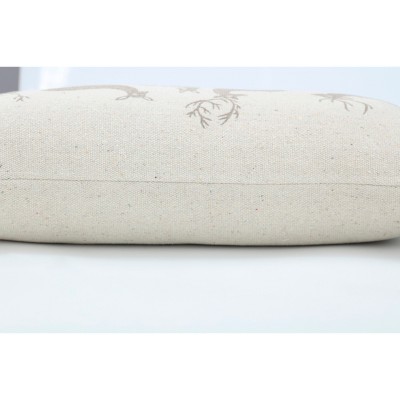 Natural Cotton Woodland Reindeer Lumbar Throw Pillow