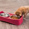 IRIS USA Elevated Dog Bowls, Adjustable Height, 2 Thick 64 oz Stainless Steel Bowls - 3 of 4