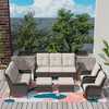 UPTION 6-Piece Wicker Outdoor Patio Conversation Set with Cushions - 4 of 4