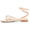 Journee Collection Womens Indee Ankle Wrap Low Block Heel Sandals Off White 7.5 - 2 of 4