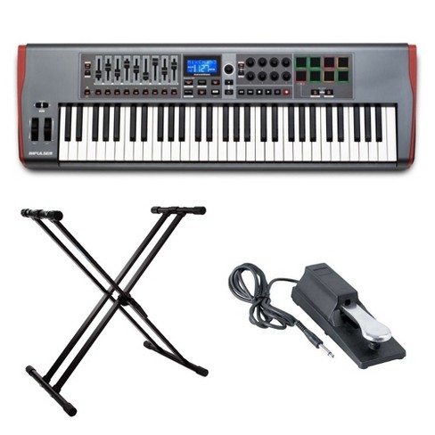 Novation Impulse 61 With Sustain Pedal And Knox Adjustable Keyboard ...