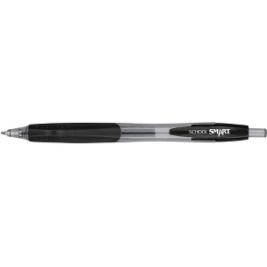 School Smart Retractable Gel Pens with Grip, Black Ink, Pack of 12 - 1 of 4