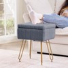 Hyleory Teddy Fabric Storage Ottoman, Vanity Stool Plush with Hidden Storage for Bedroom Living Room Vanity - 3 of 4