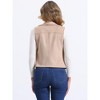 INSPIRE CHIC Women's Faux Suede Casual Sleeveless Biker Vest Jacket - 4 of 4