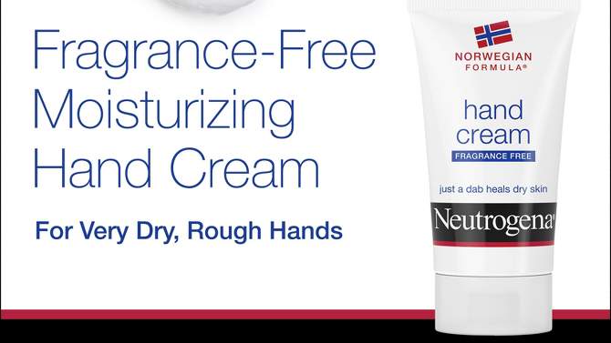 Neutrogena Norwegian Formula Hand Cream for Dry and Rough Hands - Fragrance Free - 2oz, 2 of 16, play video