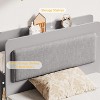 homfan Twin Bed Frame, Twin Size Bed Frame with 2-Tier Storage Headboard and 2 Underbed Drawers, Upholstered Headboard, Light Grey - 3 of 4
