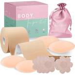 Risque Boob Tape & Nipple Covers Kit, Includes Body Tape, Silicone Nipple Covers, Disposable Nipple Cover Pasties, Test Strip & Storage Pouch