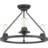 Progress Lighting, Debut Collection, 3-Light Semi-Flush Ceiling Light, Graphite Finish, Clear or Frosted Seeded Shades - 4 of 4