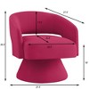 Lyngins Swivel Accent Chairs with Armrest,Upholstered Swivel Reading Chairs with Open Backrest,Velvet Barrel Chairs for Bedroom,Living Room - 3 of 4