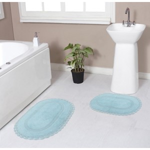 Hampton Crochet Collection Cotton Reversible Tufted Set of 2 Bath Rug Set - Home Weavers - 1 of 4