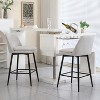 QingMoon Counter Height Swivel Bar Stools Set of 2, 360° Swivel Upholstered Barstools, Equipped with Backrest and Metal Legs, for Living room,Kitchen - 4 of 4