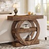 Hommoo 41.3" Farmhouse 3-Tier Console Table Rustic Brown - 4 of 4