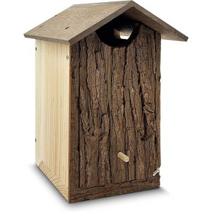 Outer Trails Japanese Cedar Wooden Owl Houses, Composite Weather Tight Roof, Bark Front - 1 of 4