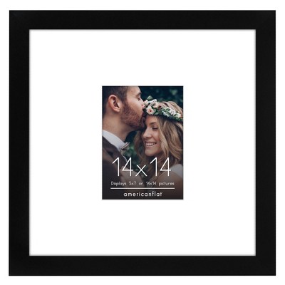Americanflat 14x14 Wedding Signature Picture Frame - 5x7 Picture Frame with or 14x14 Frame without Mat - Shatter Resistant Wedding Photo Frame
