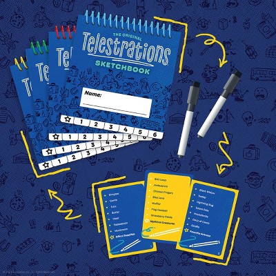 Детские игрушки The Op Games Telestrations 6 Player Game: Social Skills Educational Party Game, Includes Cards & Dry Erase Boards — фото 4