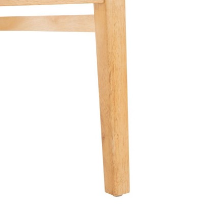 Natural Wood and Rattan Woven Bar Stool with Cushion