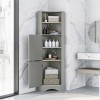 Corner Cabinet For Bathroom With Doors And Adjustable Shelves, Corner Vanity Cabinet Bathroom With Space-Saving Design-Cuddlewood - 2 of 4