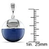 EVERLY JEWELRY | Sterling Silver Simulated Blue Cat Eye Domed Drop Earrings - 3 of 3