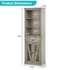 Tall Bathroom Storage Cabinet with Adjustable Shelves – Farmhouse Grey Bookcase Cabinet for Living Room & Bathroom, Grey - 2 of 4