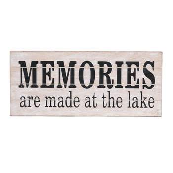 Beachcombers Memories At Lake Coastal Plaque Sign Wall Hanging Decor Decoration For The Beach 6 x 0.25 x 13.75 Inches.