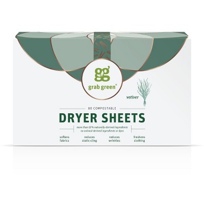 Grab Green Classic Dryer Sheets, Vetiver Scent