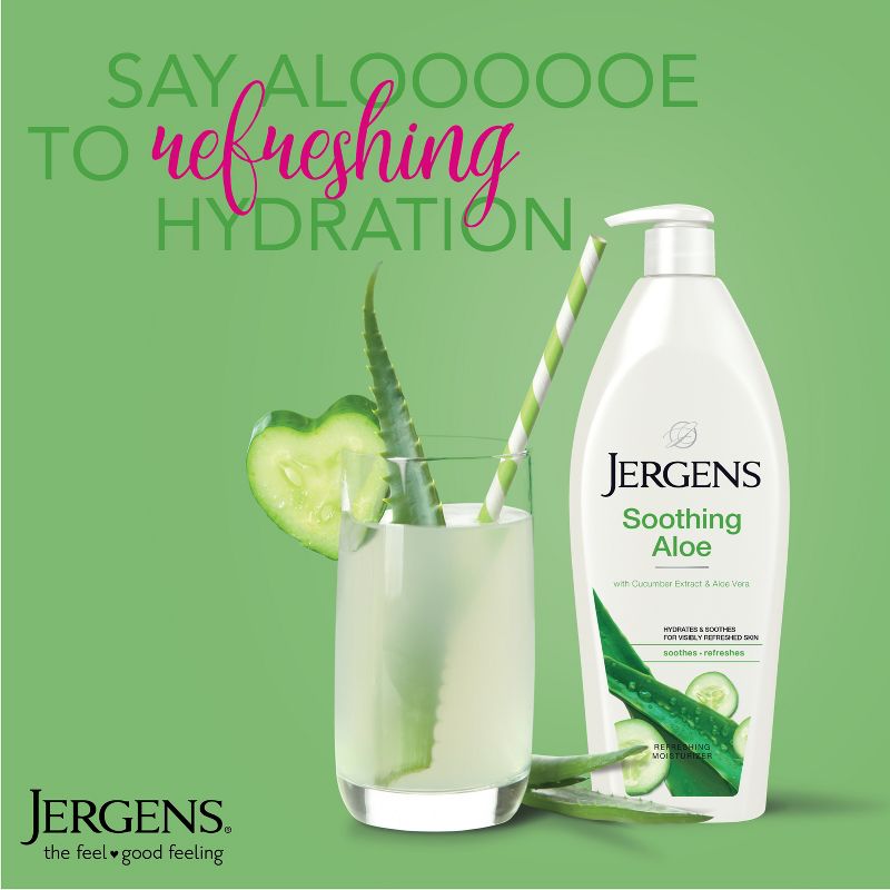 Jergens Soothing Aloe Hand and Body Lotion, Dermatologist Tested, 5 of 9