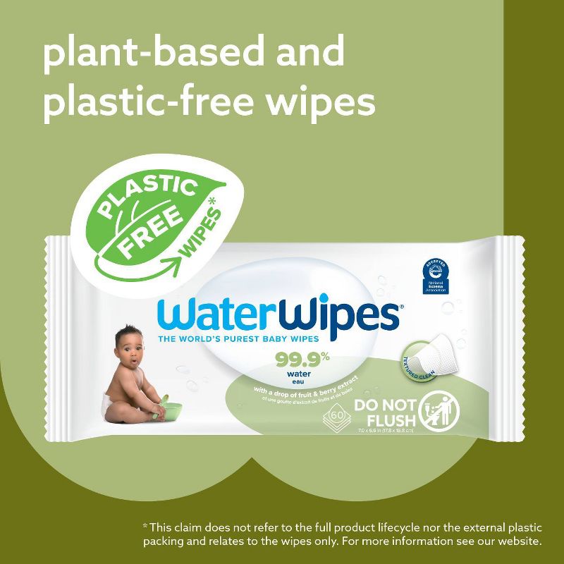 WaterWipes Plastic-Free Textured Unscented 99.9% Water Based Baby Wipes  - (Select Count), 6 of 14