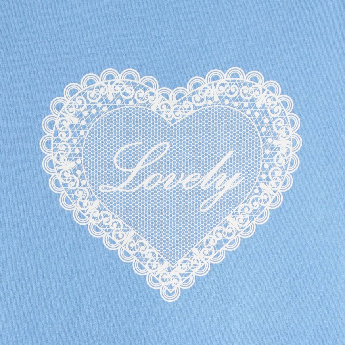 Girls' Short Sleeve 100% Cotton 'Lace Heart' Graphic T-Shirt - Cat & Jack™ Blue - thumbnail 3