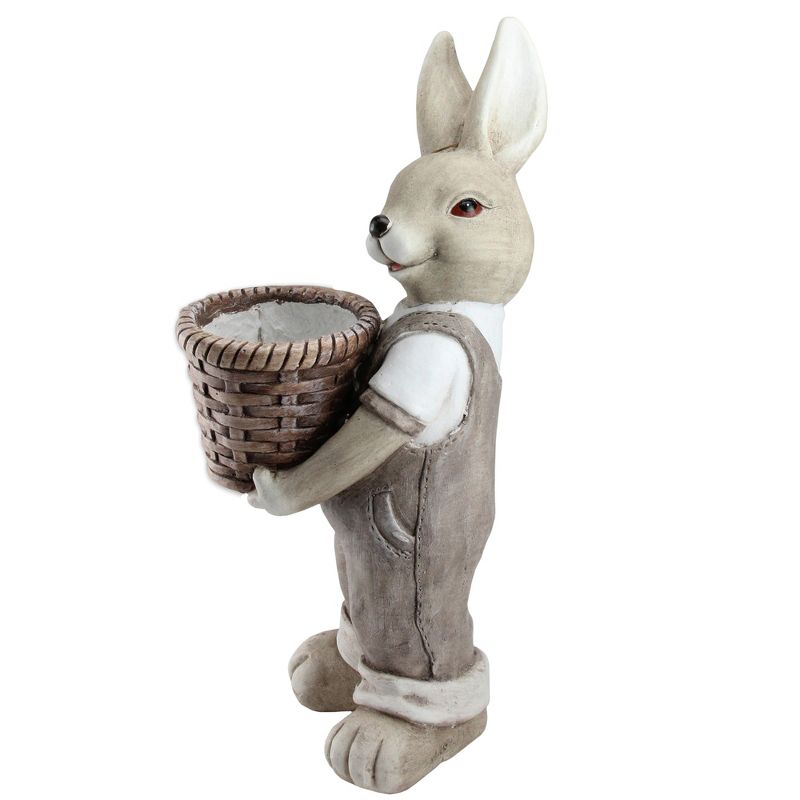 Northlight 17.5" Easter Bunny Rabbit Boy Outdoor Garden Planter - Gray, 2 of 4