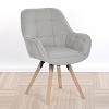 Accent Armchair Fabric Upholstered, Modern Leisure Vanity Chair with Padded Backrest and Seating Cushion, Swivel Armchair Side Chair, Grey - 3 of 4
