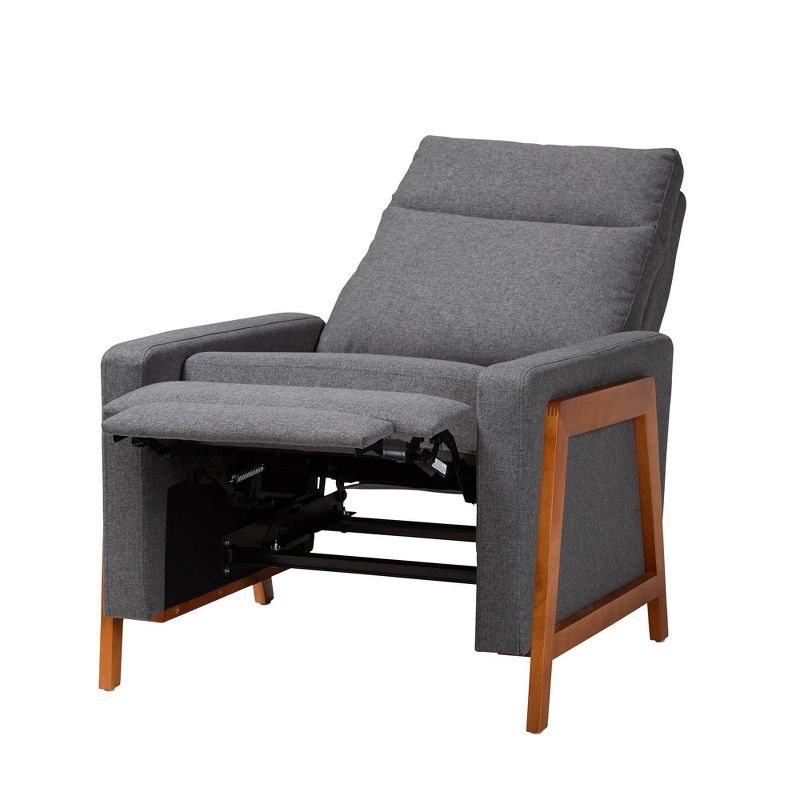 Halstein Mid Century Modern Fabric Upholstered Lounge Chair Gray - Baxton Studio, 5 of 17