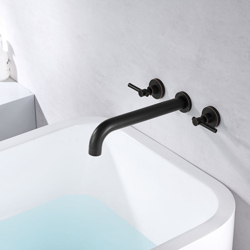 SUMERAIN Wall Mount Tub Faucet Long Spout Bathtub Faucet with Rough in Valve, Oil Rubbed Bronze, 5 of 9