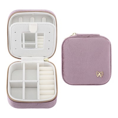 REGALWOVEN Faux Leather Mini Portable Modern Jewelry Box
