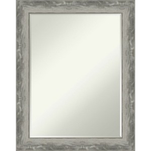 Amanti Art Waveline Silver Narrow Petite Bevel Bathroom Wall Mirror 28.5 x 22.5 in. - 1 of 4