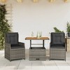 vidaXL Bistro Set Grey, Brown, Dark grey - 2 of 4