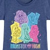 Girls' - Mattel - Cleo Lagoona Draculaura Clawdeen Frankie Pastel Group Fitted Short Sleeve Graphic T-Shirt - 2 of 4