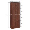 VYNXARIA Tall Storage Cabinet with 8 Doors and 4 Shelves, Wall Storage Cabinet for Living Room, Kitchen, Office, Bedroom, Bathroom, Walnut - 4 of 4