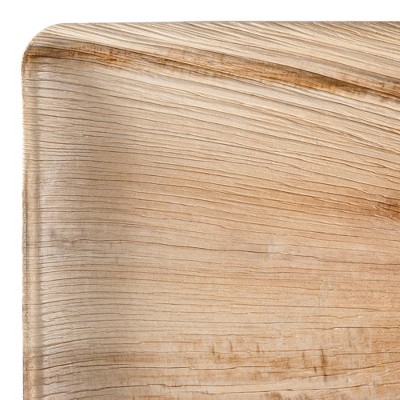 Smarty Had A Party 9" Square Palm Leaf Eco Friendly Buffet Plates - 100 pcs
