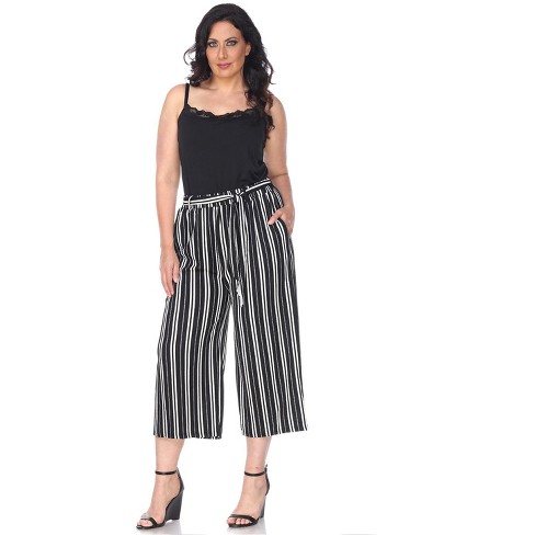 Women's Plus Size Gaucho Pants Black 3x - White Mark : Target