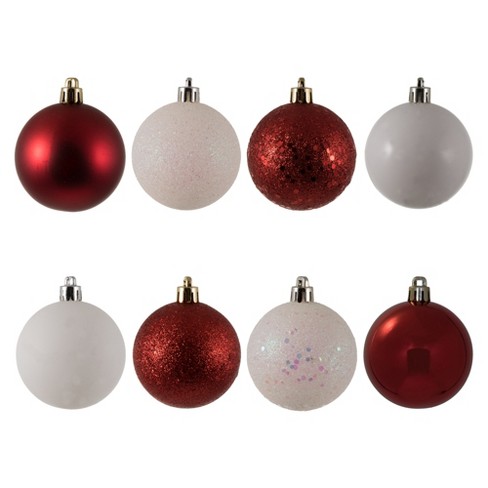 Vickerman White and Red Ball Ornament - image 1 of 4