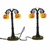 Department 56 Villages 4.25 In Lit Hallow's Eve Street Lamps Jack-O-Lanterns Fall Leaves Village Accessories - 3 of 3