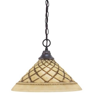 Toltec Lighting Any 1 - Light Pendant in  Dark Granite with 16" Chocolate Icing Shade - 1 of 1