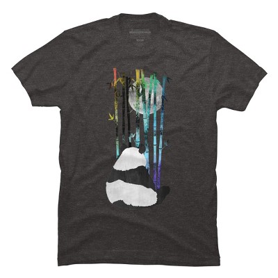 Men's Design By Humans Panda, Bamboo & the Moon By ikaruz T-Shirt