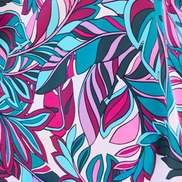 fuchsia retro leaves