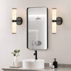 VYNXARIA Marble-Inspired Wall Lights with Black Frame, Set of 2 - Elegant Indoor Lighting Fixtures - 2 of 4