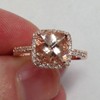 Pompeii3 2 5/8ct Cushion Morganite Vintage Halo Engagement Ring 14K Rose Gold - 2 of 4