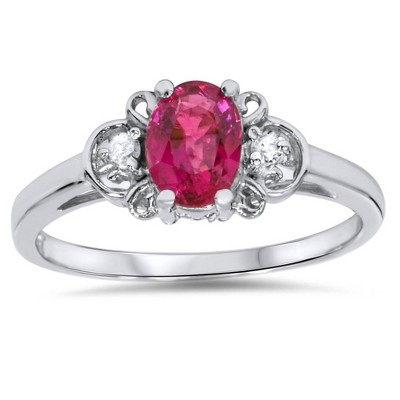 Pompeii3 5/8ct Ruby & Diamond Ring 14K White Gold